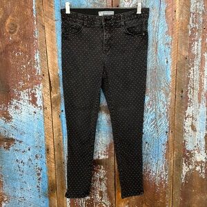 Wit & Wisdom Black Polka Dot High Waist Skinny Jeans Size 6